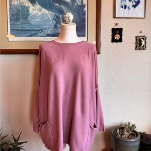 Tea n Rose Mauve Oversized Knit Top